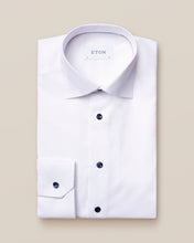 Load image into Gallery viewer, ETON- White Signature Twill Shirt - Navy Details