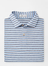 Load image into Gallery viewer, Peter Millar- performance polo- blue/ grey stripe