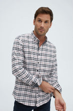 Load image into Gallery viewer, White Dry Touch Woven Long Sleeve Check Shirt
