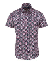 Load image into Gallery viewer, Stone Rose- Pink Geometric Print Short Sleeve Shirt