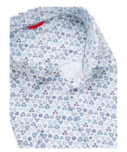 Load image into Gallery viewer, Stone Rose- Light Blue Geometric Performance Knit Short Sleeve Shirt