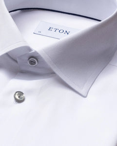Eton- White Fine Twill Shirt – Gray Details