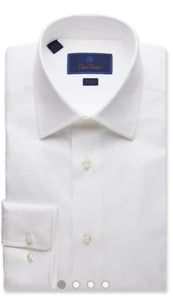 David Donahue- Royal Oxford dress shirt- TRIM fit, white