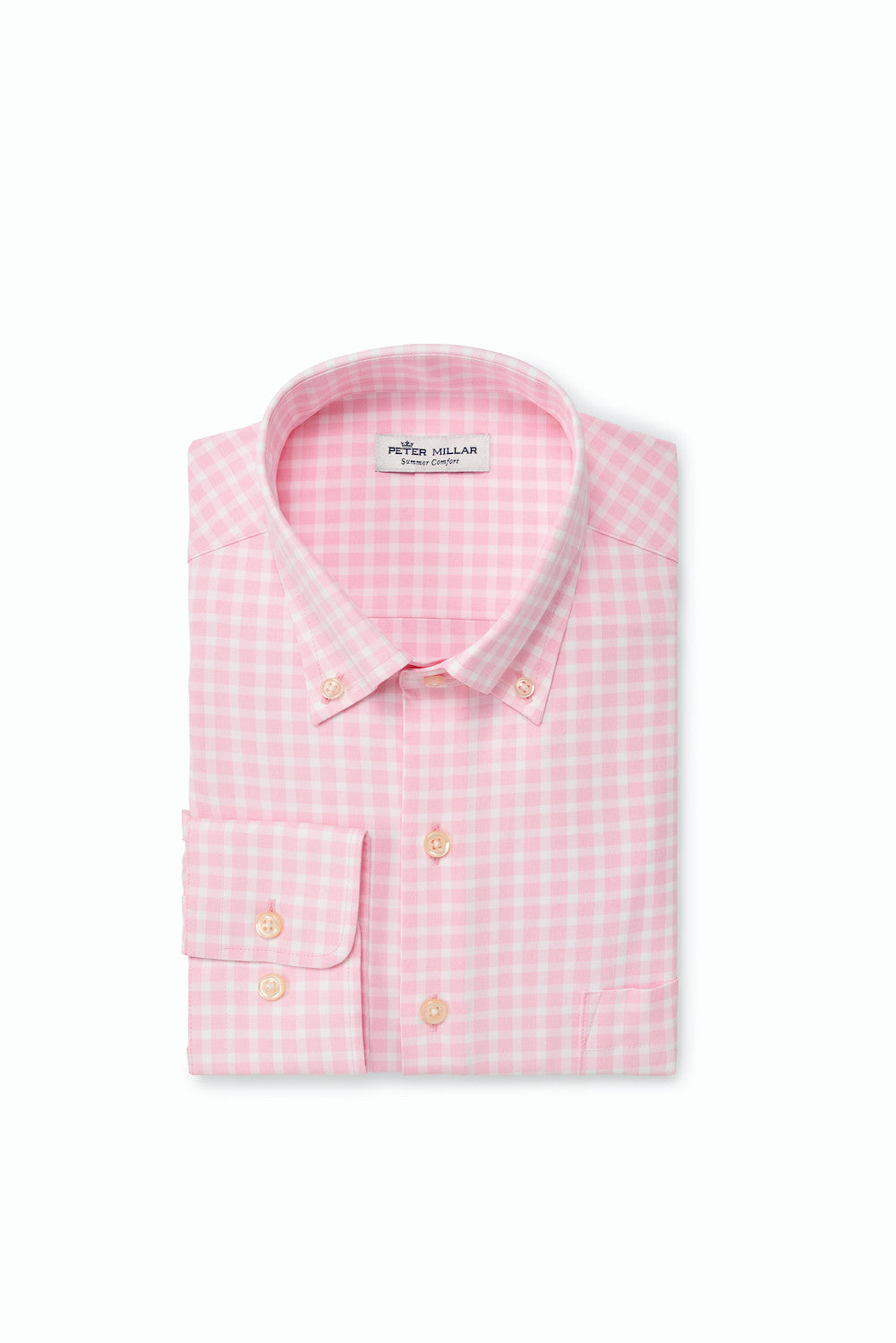 Peter Millar- Summer Comfort performance pink checked shirt