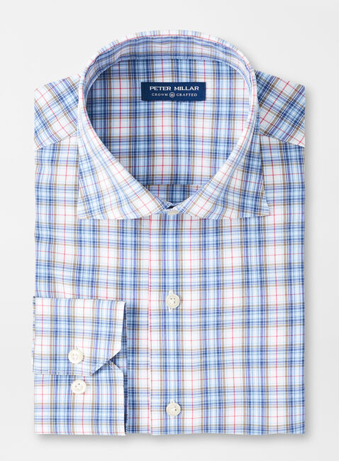 PETER MILLAR- Peterson Performance Poplin Sport Shirt- Crown Crafted