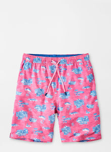 PETER MILLAR- Positano Paradise Swim Trunk-  PINK CALIENTE