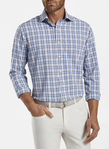 PETER MILLAR- Peterson Performance Poplin Sport Shirt- Crown Crafted