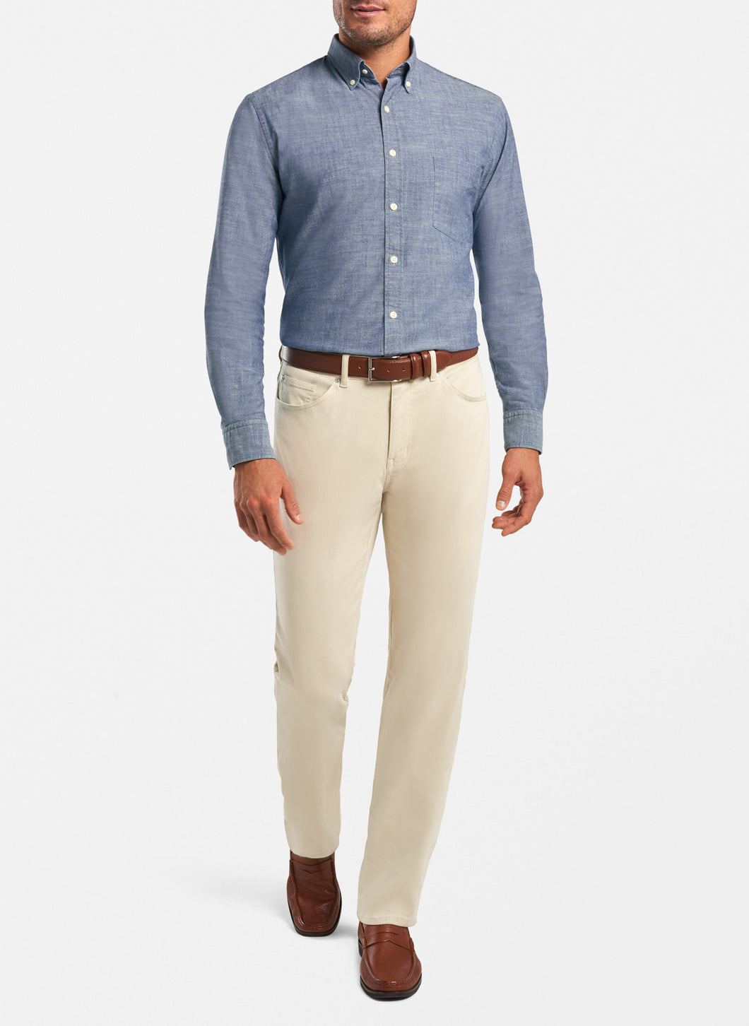 Peter Millar- Ultimate Sateen Five-Pocket Pant- Sand