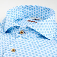 Load image into Gallery viewer, STENSTROMS- Casual Slimline Oxford Shirt Light Blue Pattern
