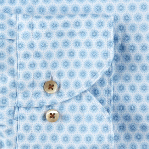 STENSTROMS- Casual Slimline Oxford Shirt Light Blue Pattern