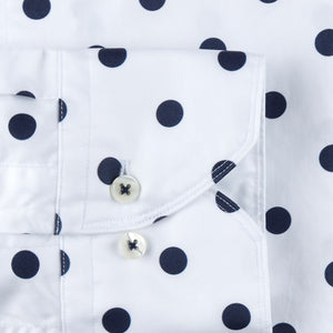 STENSTROMS- Polka Dot Casual Fitted Body Shirt