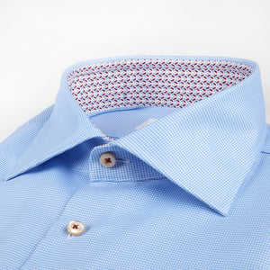 STENSTROMS- Fitted Body Shirt Houndstooth Geometric Contrast