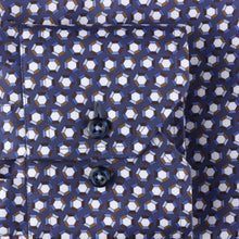 Load image into Gallery viewer, Fitted Body Shirt Hexagon Pattern Blue

