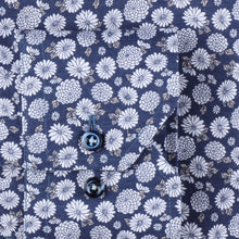 Load image into Gallery viewer, STENSTROMS- Navy and Silver Floral Printed Shirt- Fitted Body
